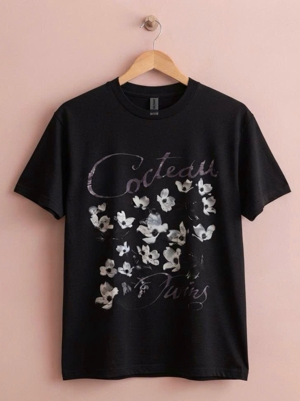 Cocteau Twins Floral Band Graphic T-Shirt Black